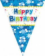 Bandierine Happy Birthday Blu - 2,3 mt