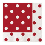 Tovaglioli di carta a pois Rosso - 20 pezzi
