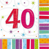 Tovaglioli 40 anni - 20 pezzi