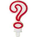 Candela punto interrogativo rossa