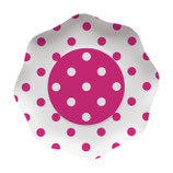Piatti grandi a pois Fucsia 23cm -10 pezzi