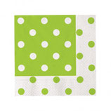 Tovaglioli di carta a pois Verde - 20 pezzi