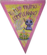Bandierine 1 compleanno bambina - 6 mt