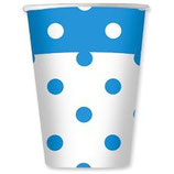 Bicchieri a pois Azzurro -10 pezzi