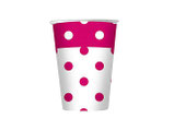 Bicchieri a pois Fucsia - 10 pezzi