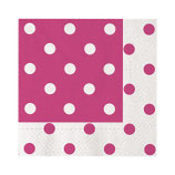 Tovaglioli di carta a pois Fucsia - 20 pezzi