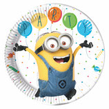Piatti grandi Minions 23cm- 8 pezzi