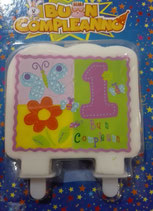 Candela Piatta 1 Compleanno bambina