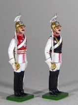 Garde du Corps in Galauniform und Gardist der 1. Leib-Schwadron (mit schwarzer Küraß) / Deutschland um 1900