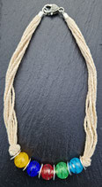 Halskette mit Garn Kunterbunt