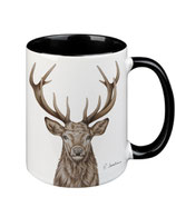 Tasse mit Hirsch, Steinbock, Hirsch mit Blumenkranz