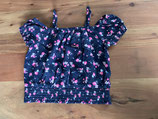 Mädchen Crop-Top, Dunkelblau mit Blumenmuster, Gr. 134/140 (49)