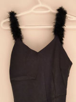 OR/Schwarzes Abendkleid mit Federträgern Gr. S (48)