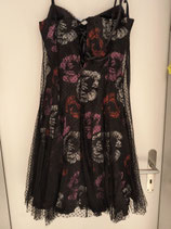 OR/Schwarzes Sommerkleid Gr. 38 /40 Blumenmuster - Tüll (45)