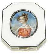 Silver enameled box by Rudolf Steiner, 1899 with a miniature painting