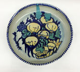 An Art Deco hand-turned and painted mushroom plate from C.J. Lanooy