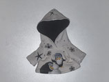 XS: Kapuzenpullover weiß mit Pinguinen und Sternen