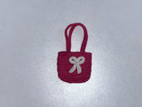 XS : Häkel-Tasche Rosa mit weißer Schleife