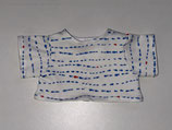 BB: T-Shirt Weiß mit blauen Fischstreifen