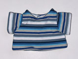 S: T-Shirt Blau-Grau-Weiß gestreift