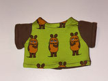 S: T-Shirt Grün-Braun "Die Maus"