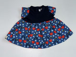 M: Kleid Blau mit Kirschen, Bienen und Blüten