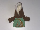 XS: Kapuzenpullover Braun-Grün Hase