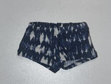 XS: Badehose blau mit weißem Muster mit Bürzelloch