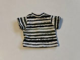 G: T-Shirt Weiß mit Grün-Braunen Streifen