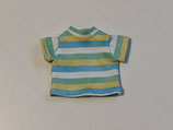 G: T-Shirt Weiß-Grün-Gelb-Blau Streifen