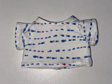 S: T-Shirt weiß mit blauen Fischstreifen
