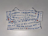 M: T-Shirt Weiß mit blauen Fischstreifen