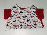 M: T-Shirt Papierschiffe und Anker mit Roten Armen