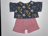 BB: Set ohne Bürzelloch Grau Steinbeck Shirt mit Rosa Hose