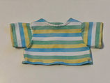 BB: T-Shirt Weiß-Grün-Gelb-Blau Streifen