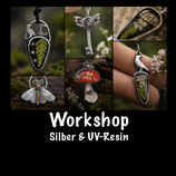 Workshop Art Clay Silver trifft auf UV-Resin, Ganztageskurs: Samstag, 10.10.2026, 10.00-16.00 Uhr