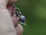 Lavendeltropfen in Silber eingefasst mit Larimar-Edelstein, Nr. 1405