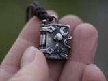 Mein magisches Büchlein (mit Runen und Tierspuren) für kleine Geheimnisse, recyceltes Silber, Nr. A14
