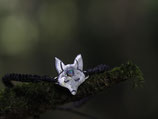 Der kleine Fuchs mit Opaledelstein, aus Silber 925 an einem geknüpften Makrameebändeli, Nr. A84