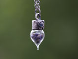 Lavendeltropfen in Silber eingefasst mit Larimar-Edelstein, Nr. 1406
