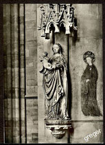 AK Marburg, Elisabethkirche, Madonna an einem Pfeiler   74/41