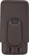 Zigarren-Schiebe-Etui Lederoptik braun 3er