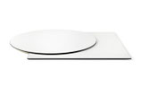 Piano HPL/TOP  stratificato con bordo inclinato anima nero MIS.59X59 - D.59CM-BIANCO
