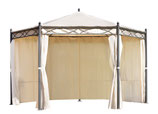 GAZEBO OREGON ESAGONALE IN FERRO Ø4 m – POLIESTERE SABBIA – ANTRACITE