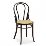 Sedia in stile Thonet con struttura in legno curvato e sedile rotondo