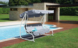 Dondolo Per Arredo Terrazza Piscina Giardino In Ferro Rivestimento Poliestere Grigio