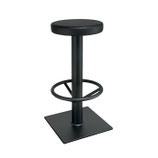 SGABELLO TU  1110 nero bucciato- sedile un ecopelle inca nero-fisso