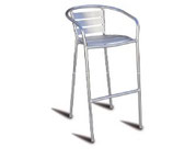 SGABELLO bari CON SCHIENALE IN ALLUMINIO  Per Arredo Ristorante, BAR, PANINOTECA