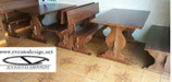 Set panca con due panche da 120 e un tavolo 120x80x3 tinta noce