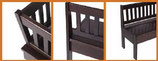 Elemento panca VERONICA pino con contenitore da 131x50